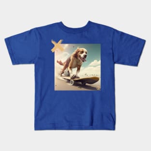 Skateboarding Pup Kids T-Shirt
